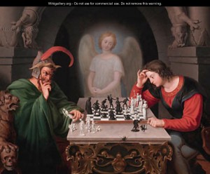 checkmate by Friedriech Moritz August Retzsch wikigallery.org