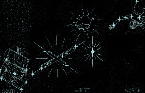 summer constellations with treasure chest