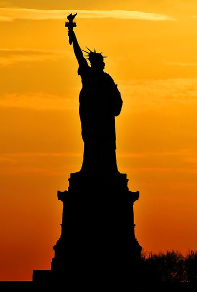 http://commons.wikimedia.org/wiki/File:Statue_of_Liberty,_Silhouette.jpg